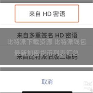 比特派下载资源 比特派钱包最新加密货币列表汇总