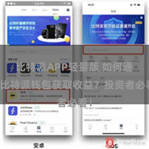 比特派APP轻量版 如何通过比特派钱包获取收益？投资者必看！