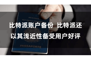 比特派账户备份  比特派还以其浅近性备受用户好评